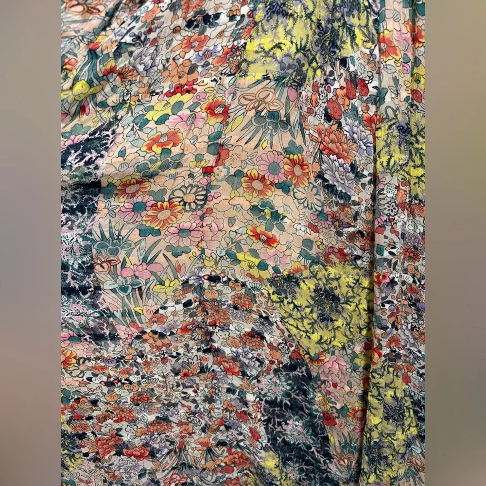 Anthropologie Meadow Rue Allerton Maxi Dress Floral Halter Buttons Ruffles Med - Picture 8 of 9